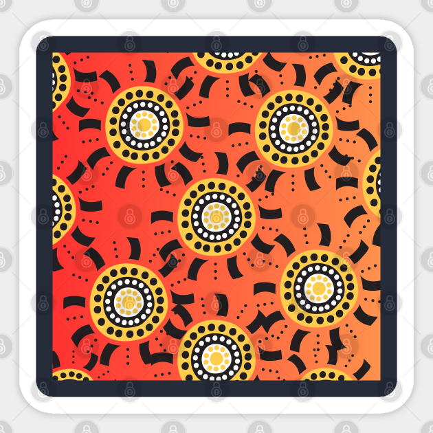 Aboriginal Dot Art Dot Art Sticker TeePublic
